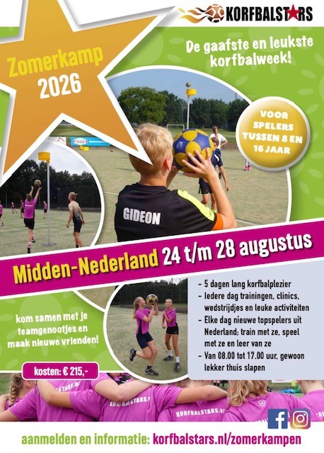 Korfbalstars Zomerkamp komt naar KV Wageningen!