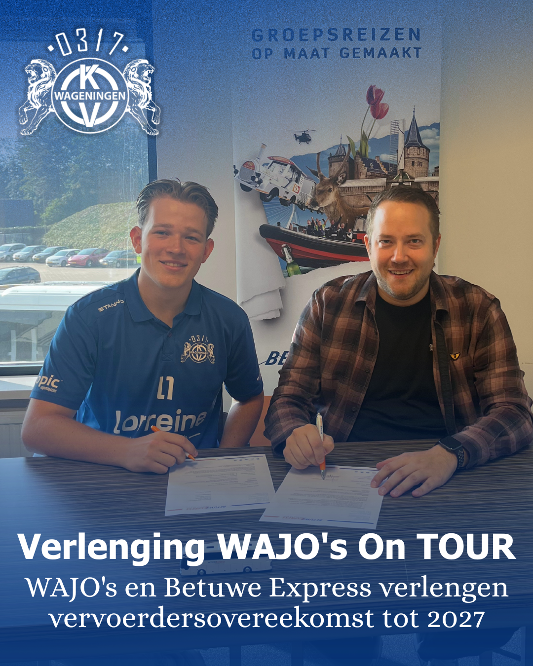 WAJO's ON TOUR ook in seizoen 2026/27 weer onderweg met Betuwe Express
